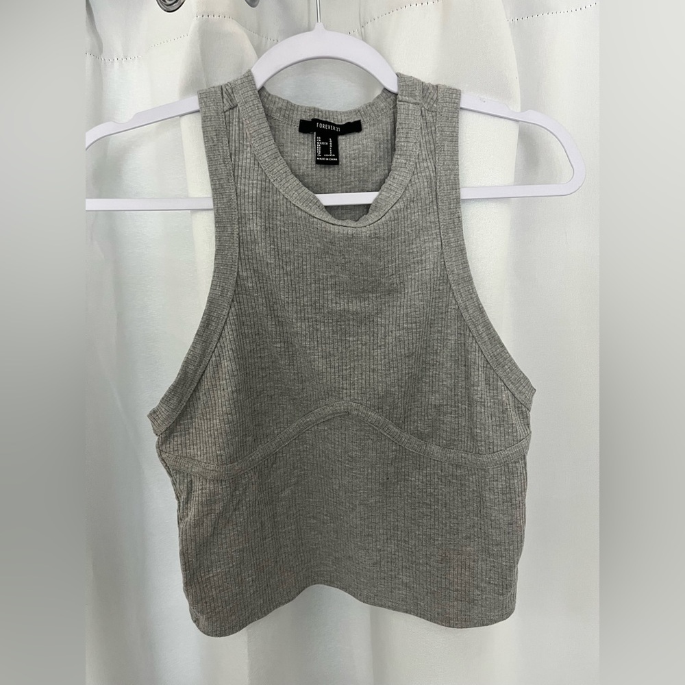 Gray crop top